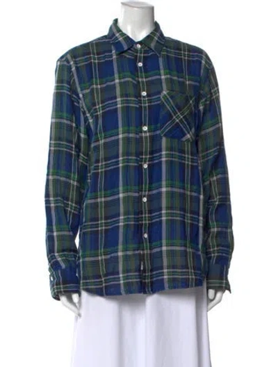 Pre-owned Rag & Bone Plaid Print Sweater In Blue