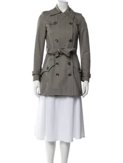 Pre-owned Rag & Bone Plaid Print Trench Coat In Grey
