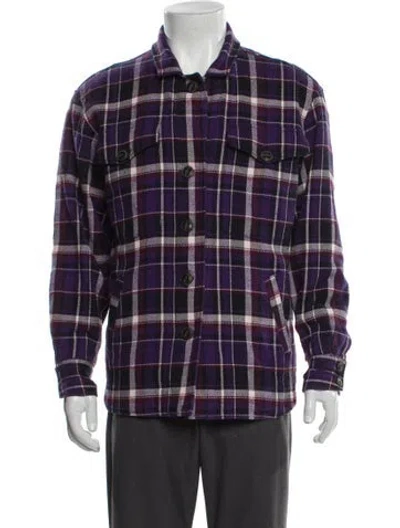 Pre-owned Rag & Bone Plaid Print Trucker Jacket In Purple