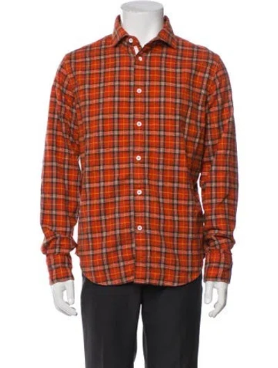 Pre-owned Rag & Bone Plaid Print Trucker Jacket In Red