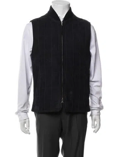 Pre-owned Rag & Bone Plaid Print Vest In Black