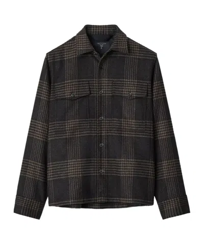 Rag & Bone Plaid Shirt Jacket In Brown