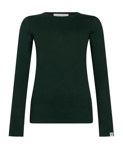 Rag & Bone Plain Colour Basic T-shirts In Green