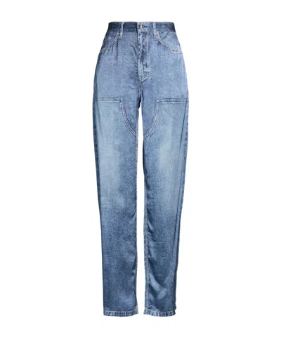 Rag & Bone Plain Colour Casual Trouser In Blue