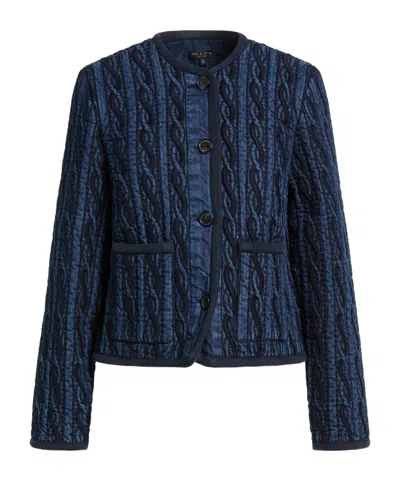 Rag & Bone Plain Colour Denim Jackets In Blue
