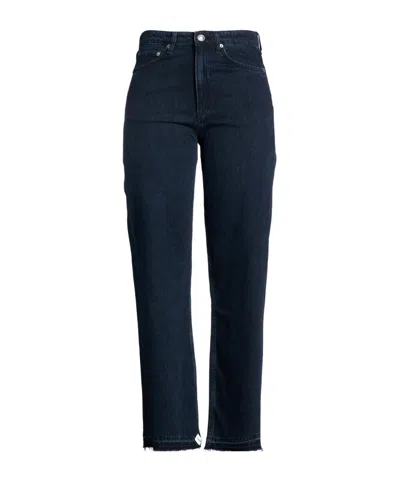 Rag & Bone Plain Colour Denim Trousers In Blue