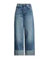 Rag & Bone Plain Colour Denim Trousers In Blue