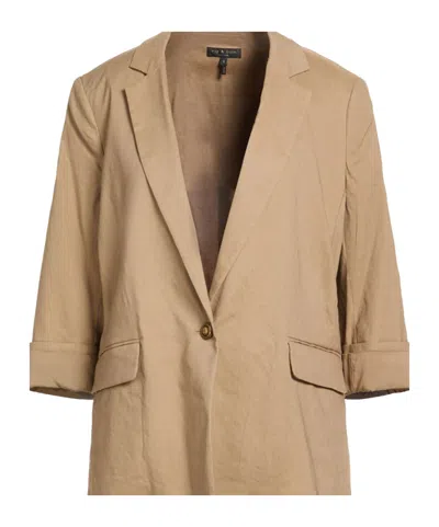 Rag & Bone Plain Colour Single-breasted Blazer In Brown