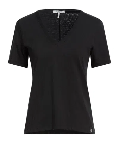 Rag & Bone Plain Colour T-shirts In Black
