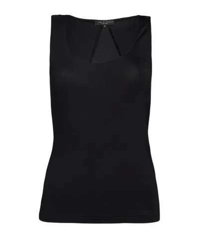 Rag & Bone Plain Colour Vests In Black
