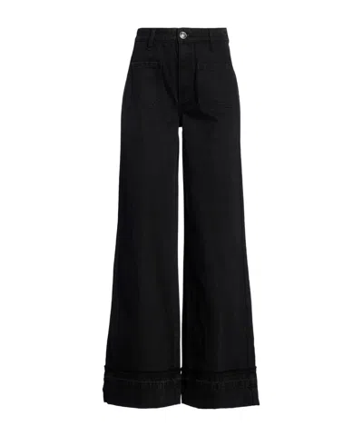 Rag & Bone Plain Colour Wide-leg Jeans In Black