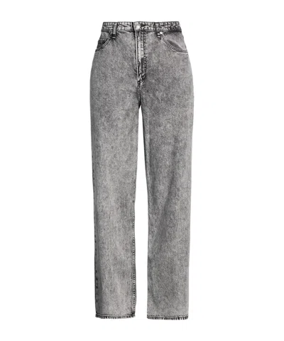 Rag & Bone Plain Colour Wide-leg Jeans In Gray