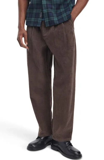 Rag & Bone Pleated Corduroy Baggy Chino Pants In Brown