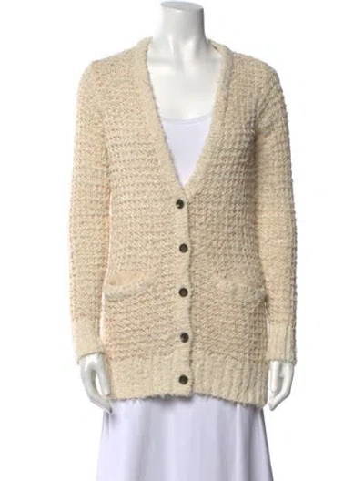 Pre-owned Rag & Bone Plunge Neckline Sweater In Neutral