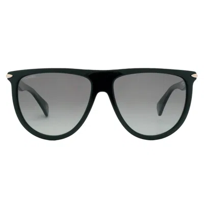 Rag & Bone Rag And Bone Polarized Grey Browline Ladies Sunglasses Rnb1056/s 0807/wj 57 In Black / Grey