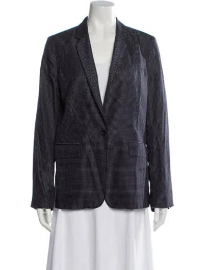 Pre-owned Rag & Bone Polka Dot Print Blazer In Blue