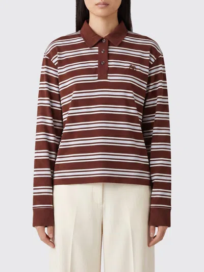 Rag & Bone Polo Shirt Woman Color Multicolor In Brown