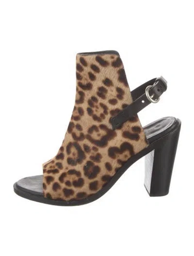 Pre-owned Rag & Bone Ponyhair Animal Print Sandals In Neutrals
