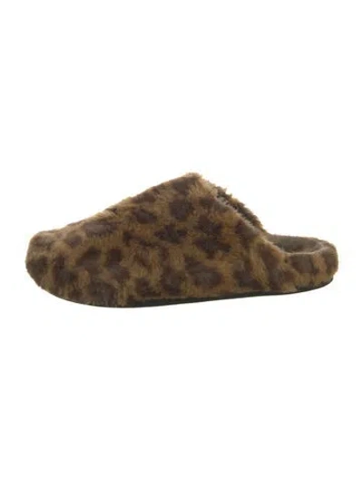 Pre-owned Rag & Bone Ponyhair Animal Print Slippers In Neutrals