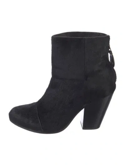 Pre-owned Rag & Bone Ponyhair Boots In Black