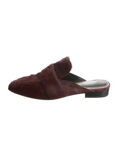 Pre-owned Rag & Bone Ponyhair Mules In Burgundy