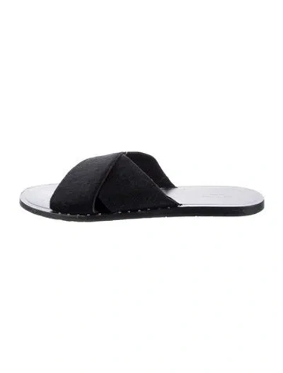 Pre-owned Rag & Bone Ponyhair Slides In Black