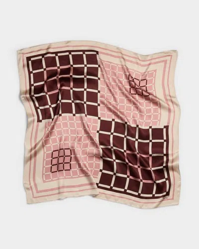 Rag & Bone Pop Geo Silk Scarf In Dusty Rose Geo
