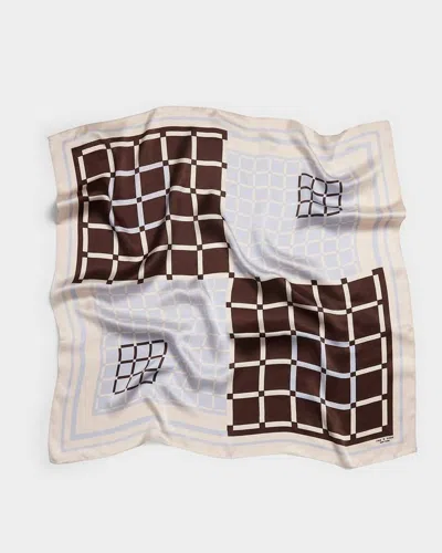 Rag & Bone Pop Geo Silk Scarf In Mocha Geo