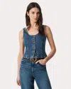 Rag & Bone Poppy Button-front Denim Top In Blue
