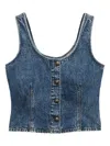 Rag & Bone Poppy Button-front Denim Top In Blue