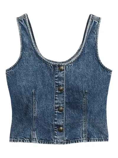 Rag & Bone Poppy Denim Top In Blue