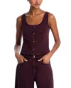 Rag & Bone Poppy Button-front Denim Tank Top In Brown