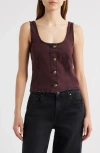 Rag & Bone Poppy Button-front Denim Tank Top