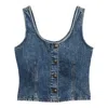 Rag & Bone Poppy Button-front Denim Top In Blue