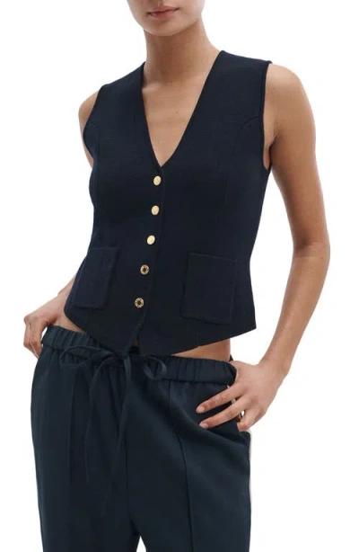 Rag & Bone Portia Wool Vest In Blue