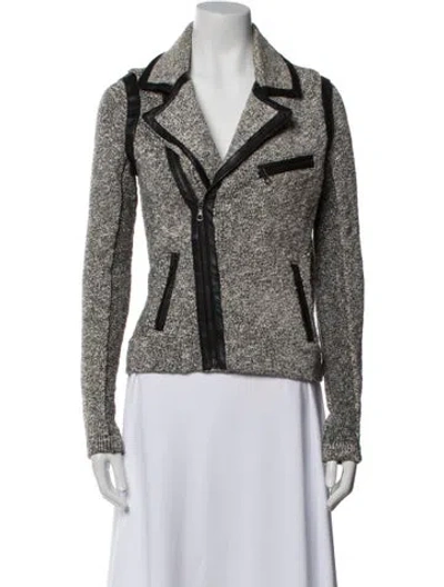 Pre-owned Rag & Bone Printed Biker Jacket In Gray