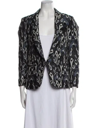 Pre-owned Rag & Bone Printed Blazer In Blue