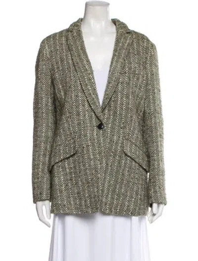 Pre-owned Rag & Bone Printed Blazer In Green