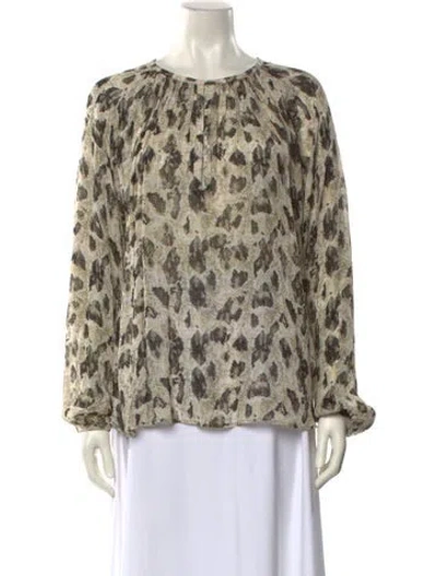 Pre-owned Rag & Bone Printed Crew Neck Blouse In Neutral