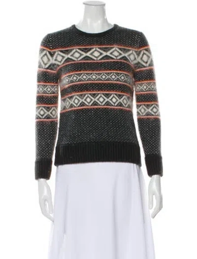 Pre-owned Rag & Bone Printed Crew Neck Sweater In Black