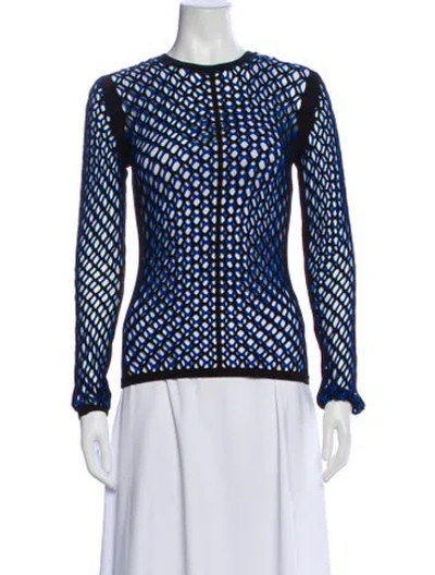 Pre-owned Rag & Bone Printed Crew Neck Sweater In Blue