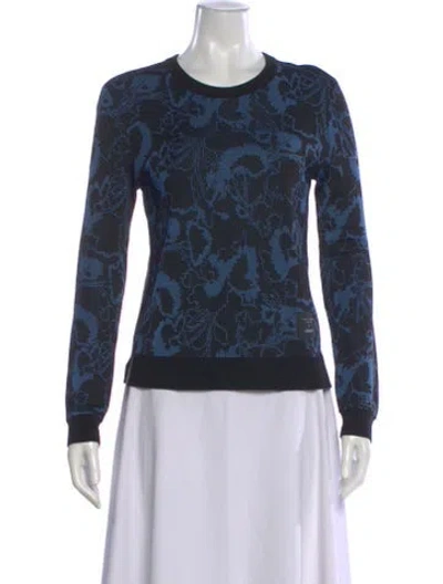 Pre-owned Rag & Bone Printed Crew Neck Sweater In Blue