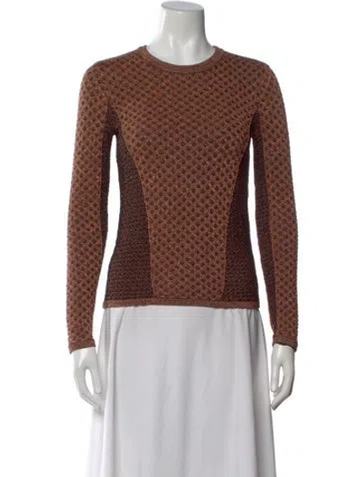 Pre-owned Rag & Bone Printed Crew Neck Sweater In Brown