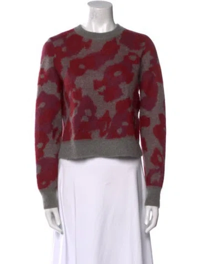 Pre-owned Rag & Bone Printed Crew Neck Sweater In Burgundy