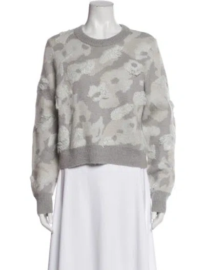 Pre-owned Rag & Bone Printed Crew Neck Sweater In Gray