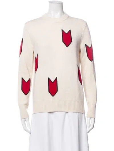 Pre-owned Rag & Bone Printed Crew Neck Sweater In White