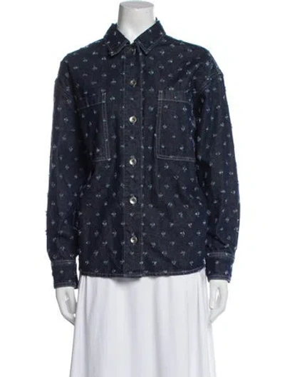 Pre-owned Rag & Bone Printed Jacket In Blue