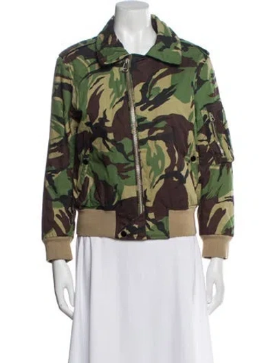 Pre-owned Rag & Bone Printed Jacket In Green