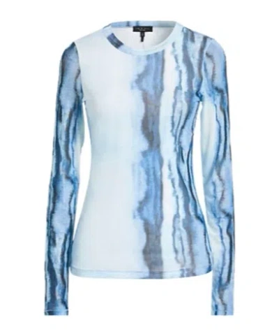 Rag & Bone Printed Long-sleeved T-shirt In Blue