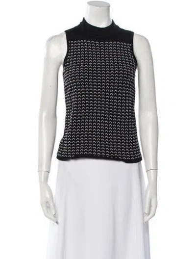 Pre-owned Rag & Bone Printed Mock Neck Sweater In Black